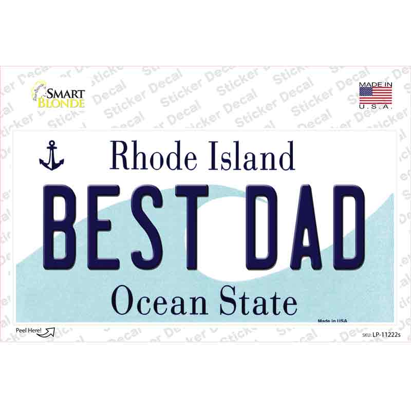 Best Dad Rhode Island State Novelty Sticker Decal
