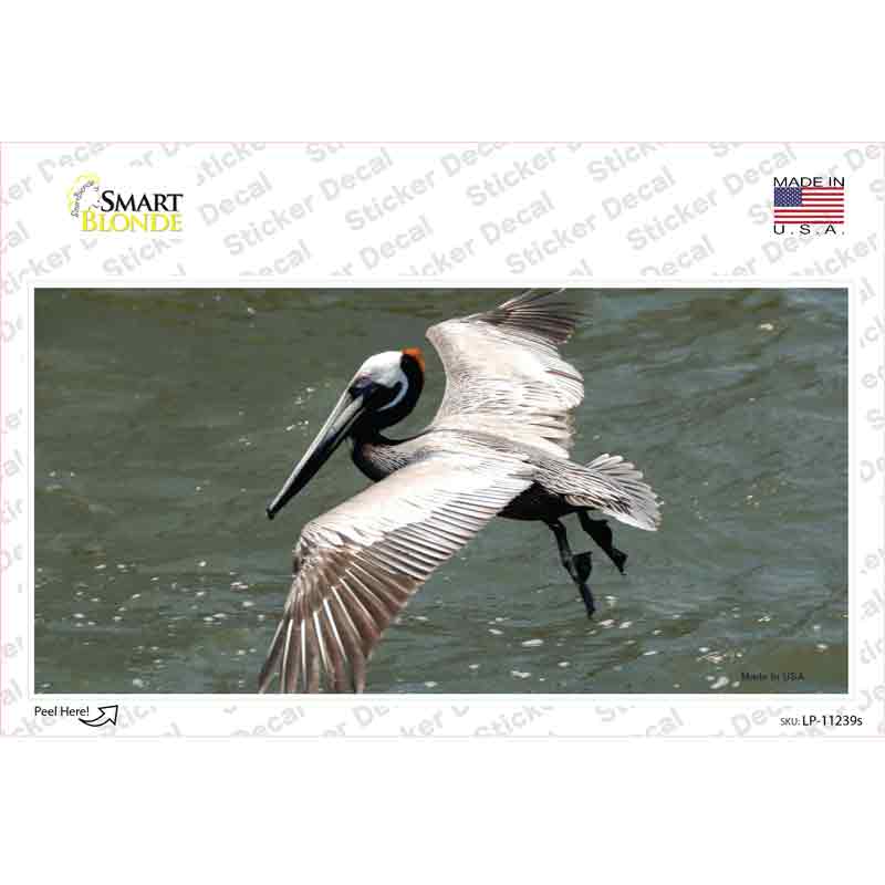 Pelican In Flight Novelty Sticker Decal