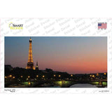 Eiffel Tower Night With River and Bridge Novelty Sticker Decal