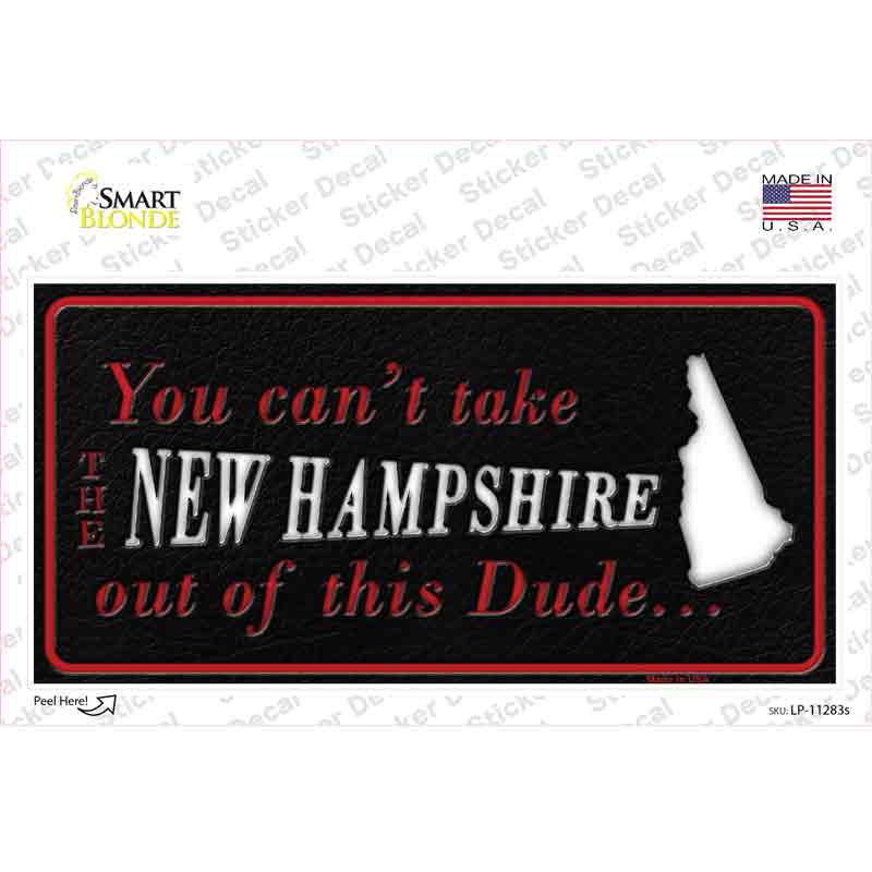 New Hampshire Dude Novelty Sticker Decal