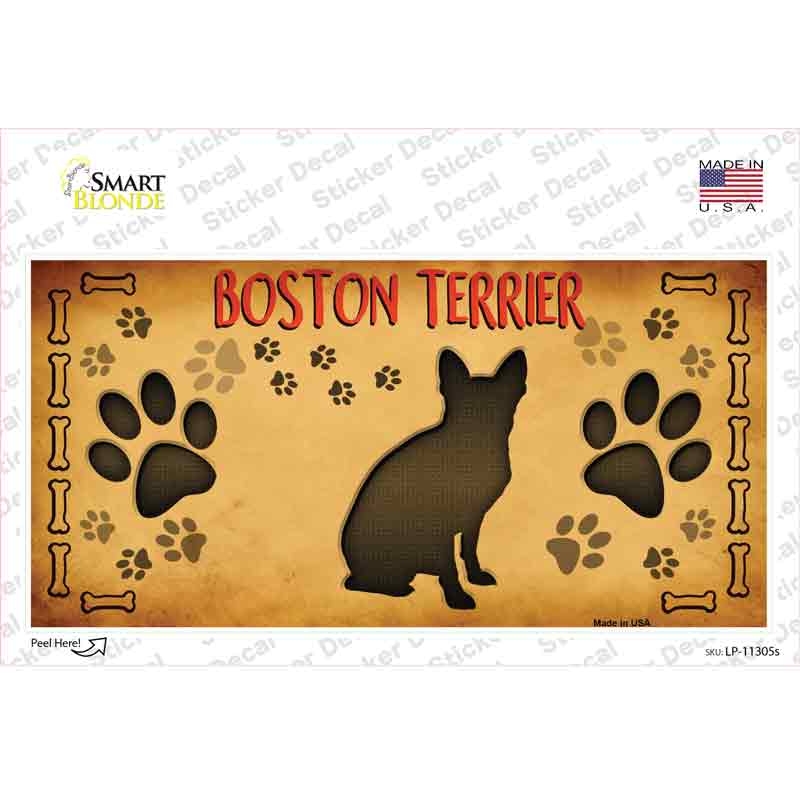 Boston Terrier Novelty Sticker Decal