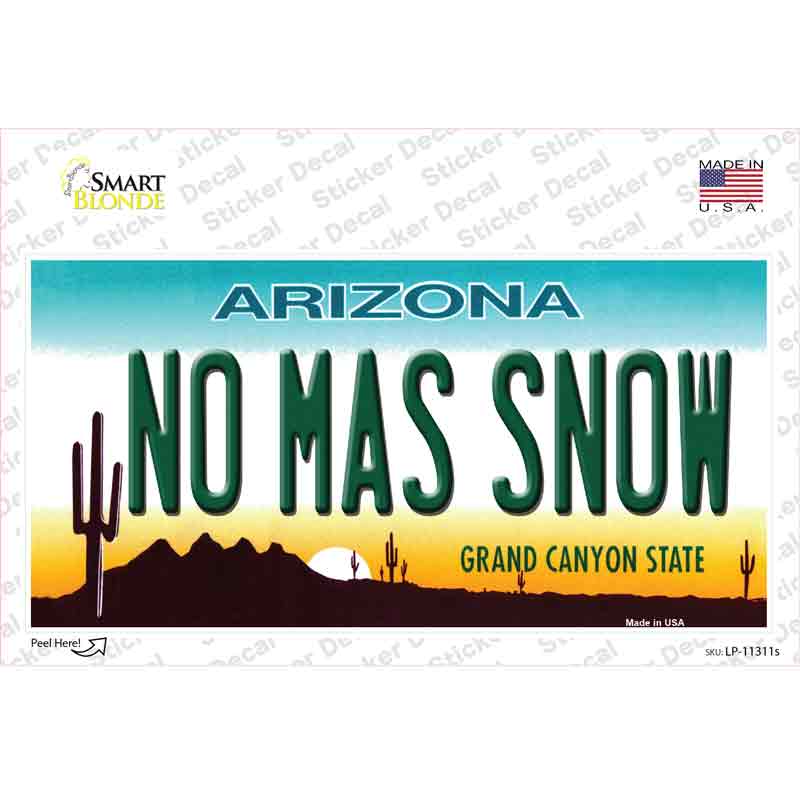 No Mas Snow Novelty Sticker Decal