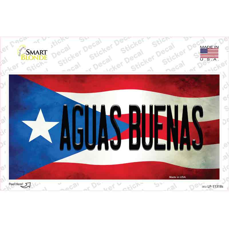 Aguas Buenas Puerto Rico Flag Novelty Sticker Decal