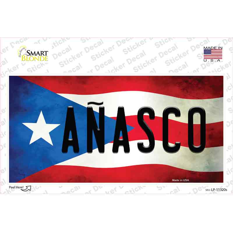Anasco Puerto Rico Flag Novelty Sticker Decal