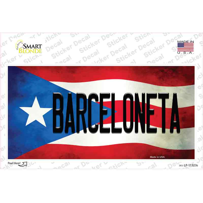 Barceloneta Puerto Rico Flag Novelty Sticker Decal