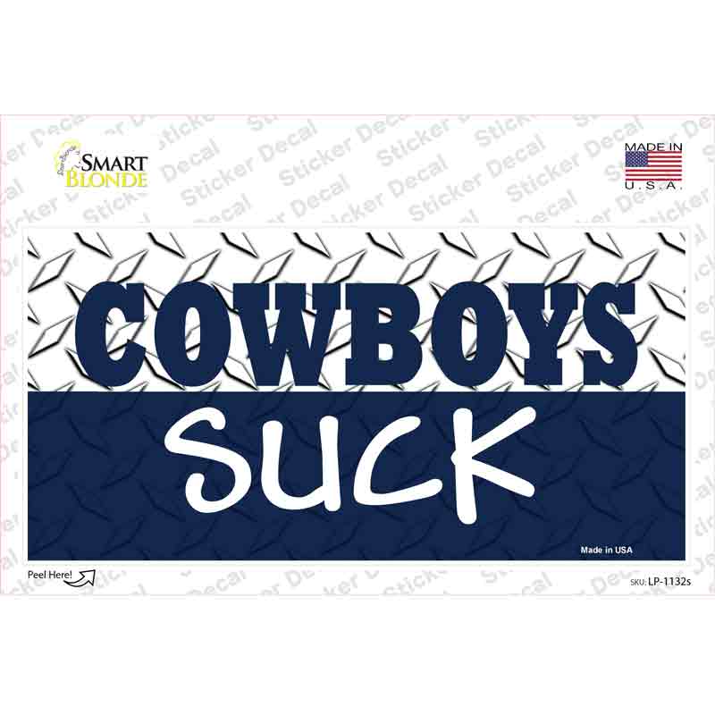 Cowboys Suck Novelty Sticker Decal