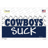 Cowboys Suck Novelty Sticker Decal