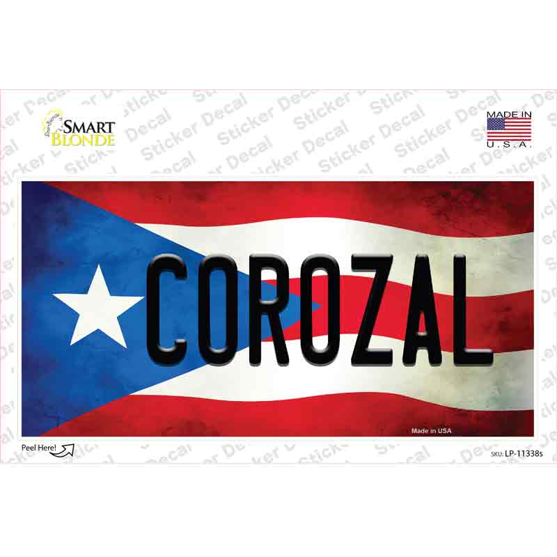 Corozal Puerto Rico Flag Novelty Sticker Decal