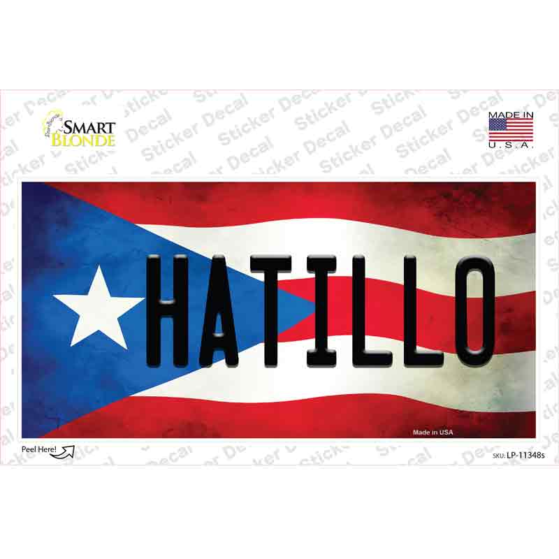 Hatillo Puerto Rico Flag Novelty Sticker Decal