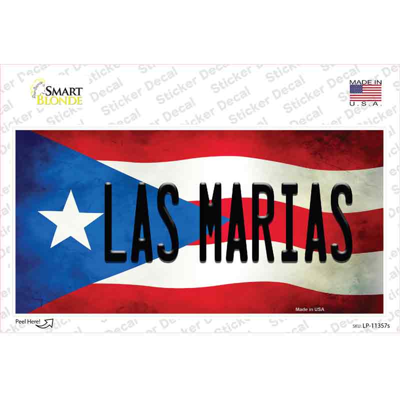 Las Marias Puerto Rico Flag Novelty Sticker Decal