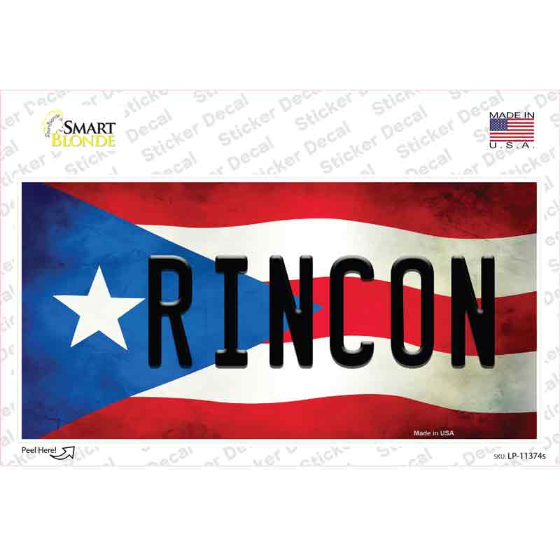 Rincon Puerto Rico Flag Novelty Sticker Decal