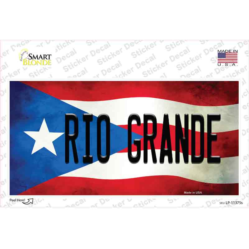 Rio Grande Puerto Rico Flag Novelty Sticker Decal