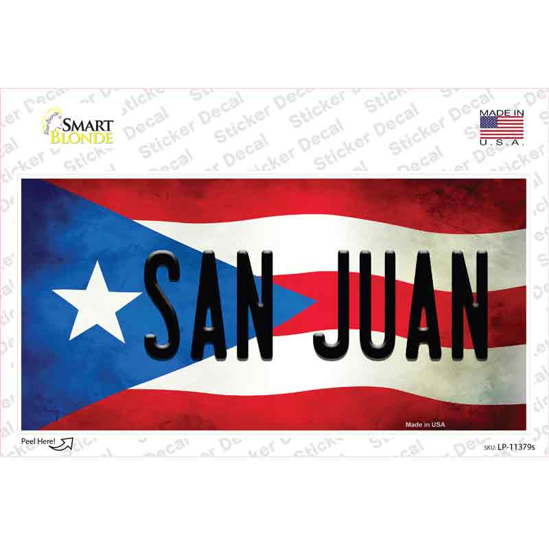 San Juan Puerto Rico Flag Novelty Sticker Decal