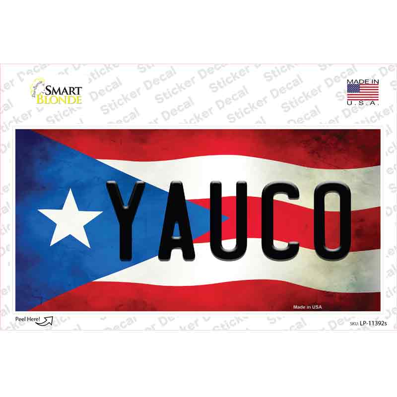 Yauco Puerto Rico Flag Novelty Sticker Decal