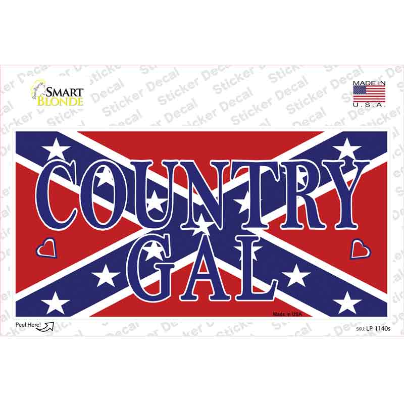 Confederate Country Gal Novelty Sticker Decal