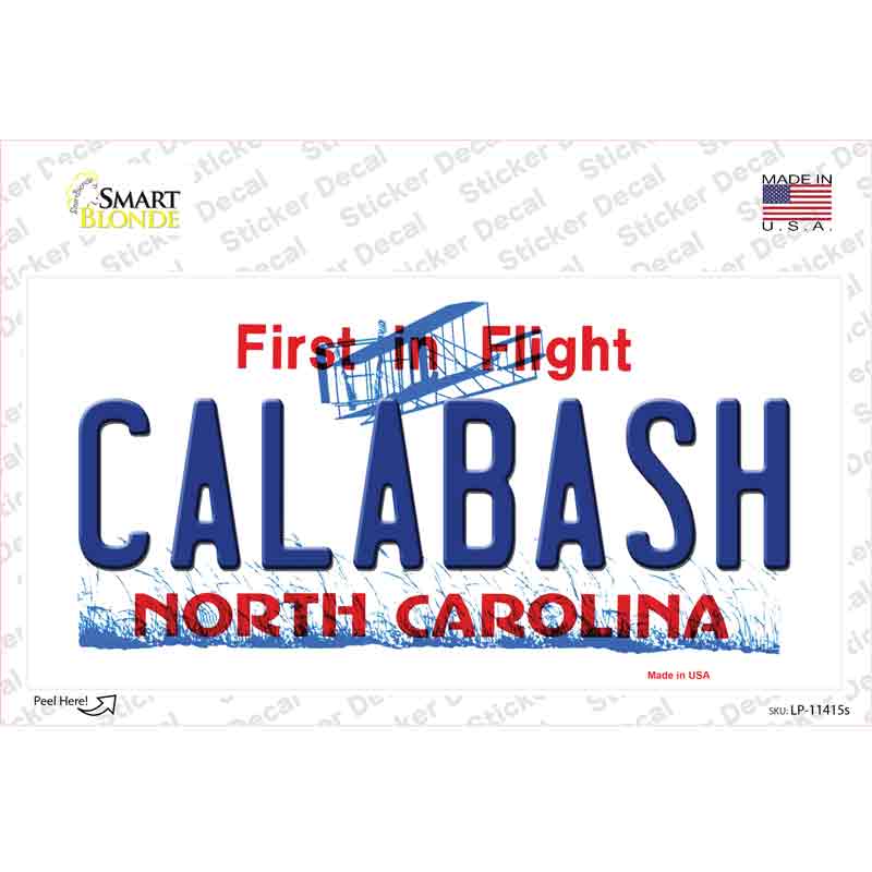 Calabash North Carolina Novelty Sticker Decal
