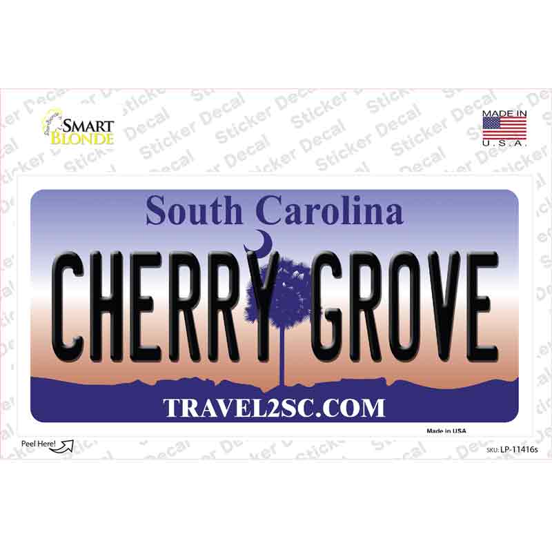 Cherry Grove South Carolina Novelty Sticker Decal