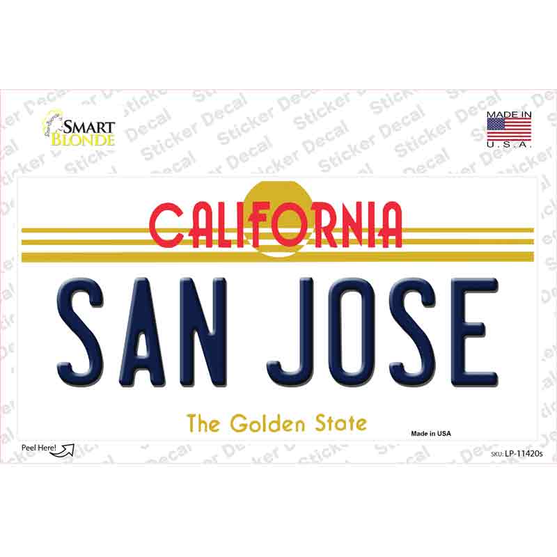 San Jose California Novelty Sticker Decal