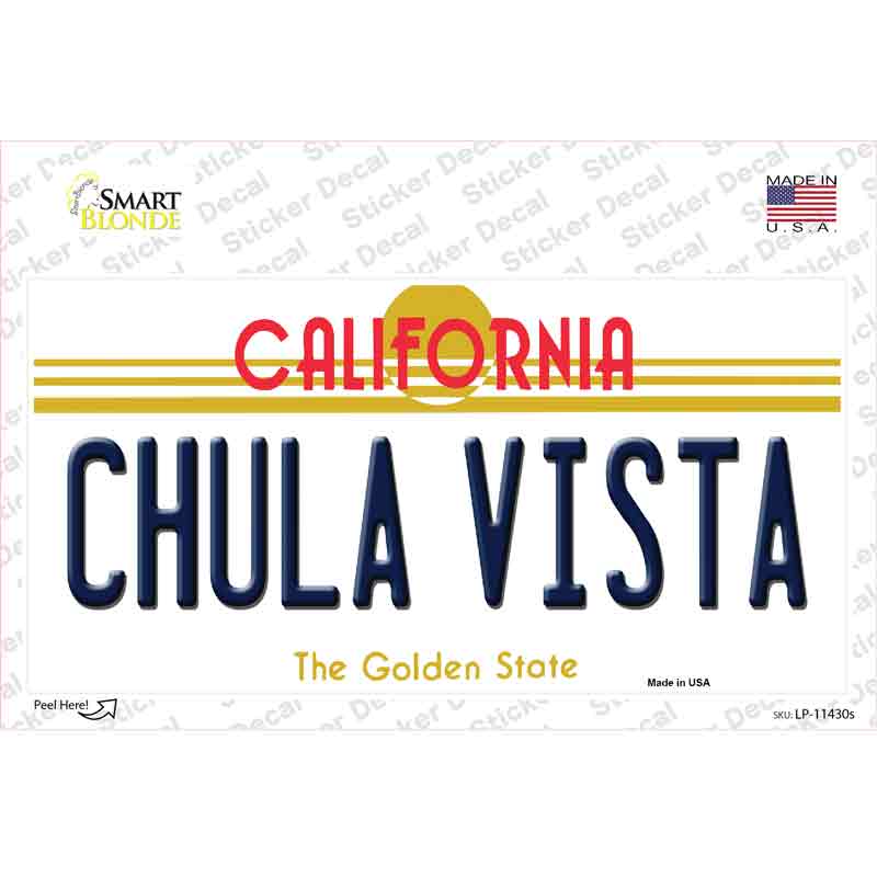 Chula Vista California Novelty Sticker Decal