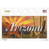 Arizona State Flag Overlay On Cactus Novelty Sticker Decal