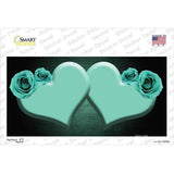 Hearts Over Roses In Mint Novelty Sticker Decal