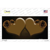 Hearts Over Roses In Brown Novelty Sticker Decal