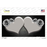 Hearts Over Roses In Gray Novelty Sticker Decal