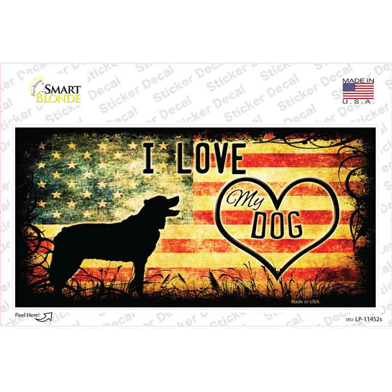 I Love My Dog Novelty Sticker Decal