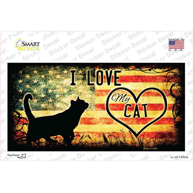 I Love My Cat Novelty Sticker Decal
