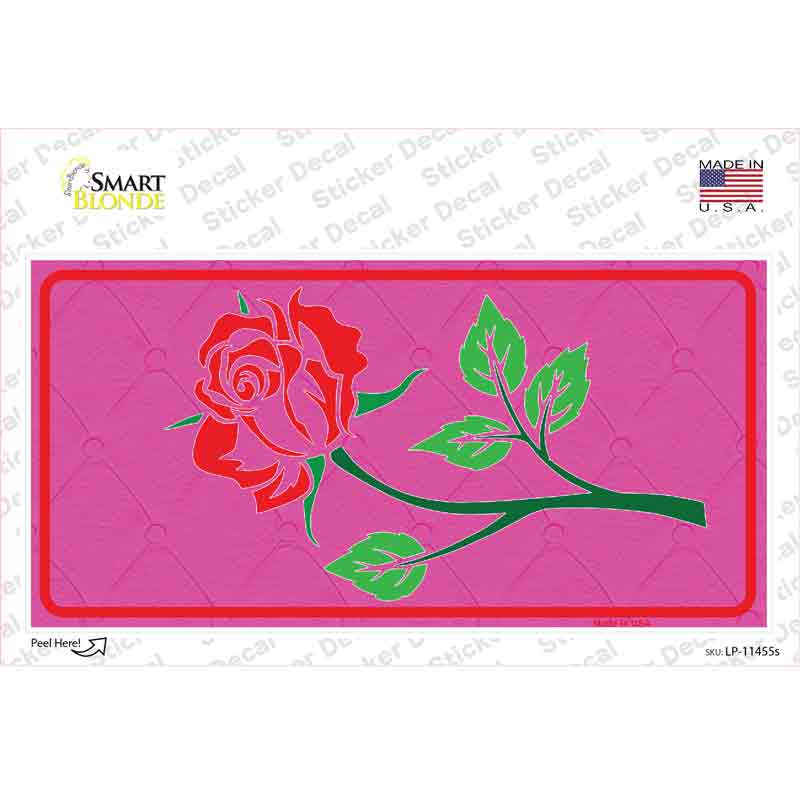 Illustrated Rose On Pink Chaise Lounge Novelty Sticker Decal