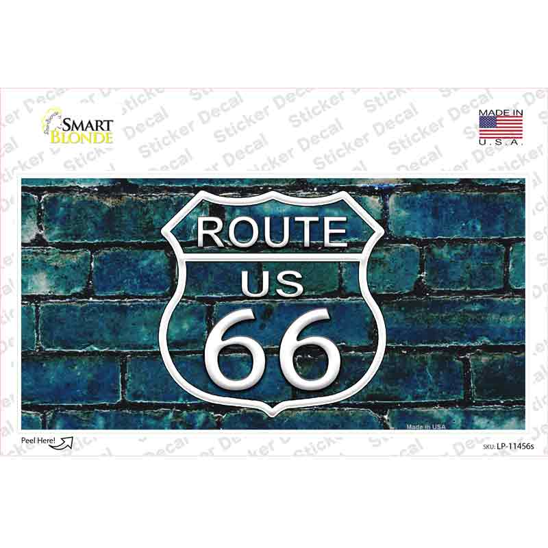 Route 66 Blue Brick Wall Novelty Sticker Decal