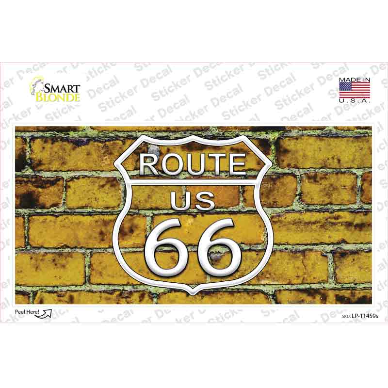 Route 66 Yellow Brick Wall Novelty Sticker Decal