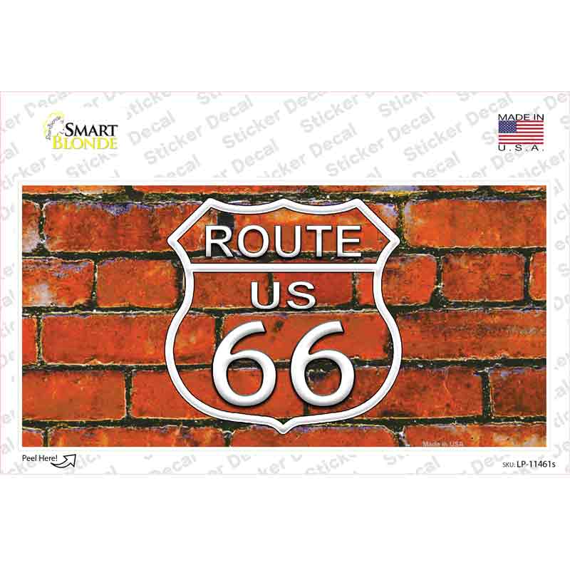 Route 66 Orange Brick Wall Novelty Sticker Decal