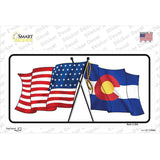 Colorado Crossed US Flag Novelty Sticker Decal