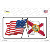 Florida Crossed US Flag Novelty Sticker Decal