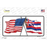 Hawaii Crossed US Flag Novelty Sticker Decal