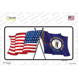 Kentucky Crossed US Flag Novelty Sticker Decal