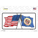 Minnesota Crossed US Flag Novelty Sticker Decal