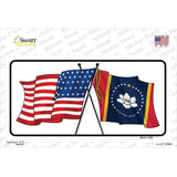 Mississippi Crossed US Flag Novelty Sticker Decal