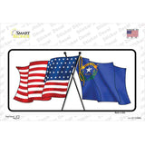 Nevada Crossed US Flag Novelty Sticker Decal