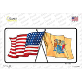 New Jersey Crossed US Flag Novelty Sticker Decal