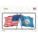 South Dakota Crossed US Flag Novelty Sticker Decal