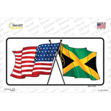 Jamaica Crossed US Flag Novelty Sticker Decal
