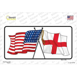 England Crossed US Flag Novelty Sticker Decal