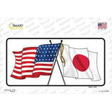 Japan Crossed US Flag Novelty Sticker Decal