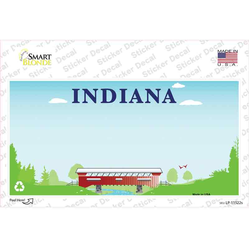Indiana Recycle State Blank Novelty Sticker Decal