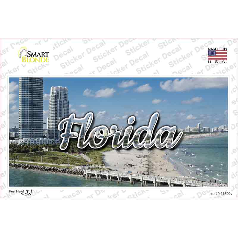Florida White Sand Beach State Novelty Sticker Decal