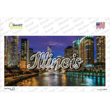 Illinois River City Lights State Novelty Sticker Decal