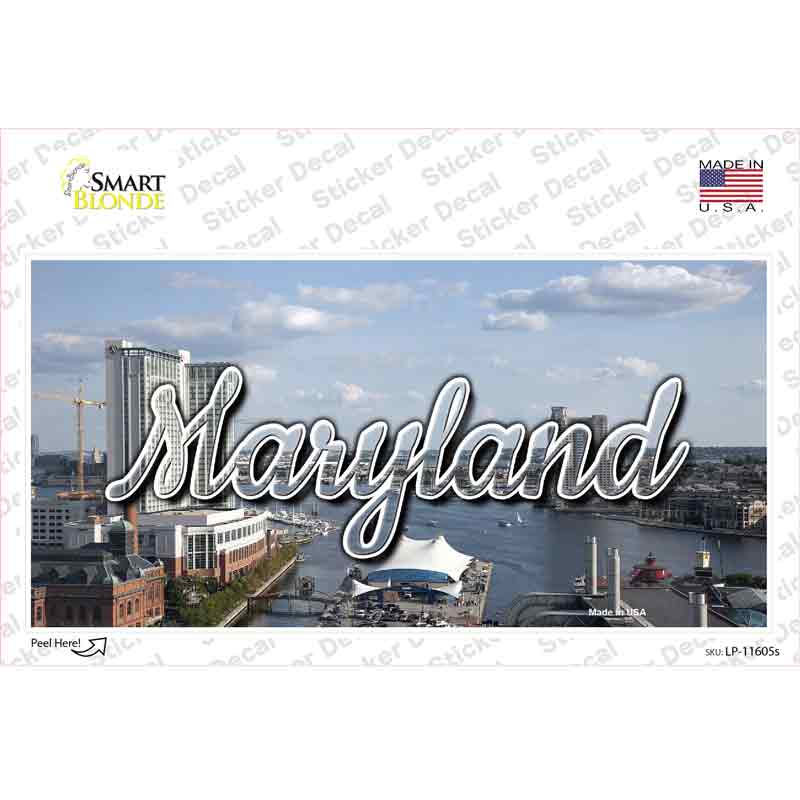 Maryland River Skyline State Novelty Sticker Decal