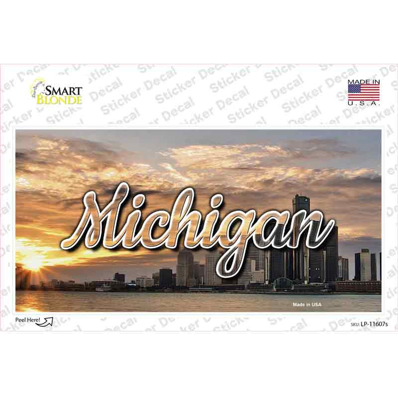 Michigan City Sunset State Novelty Sticker Decal